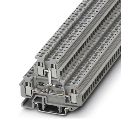 Phoenix Contact Miniature - Multi-Level Terminal Block; MBKKB 2.5-2DIO/O-UL/O-UR; 2-Level; Screw Connection; Gray